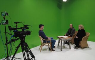 Contact TV interviews Mike Paterson in studio with green screen at Genie Lamp Studios Markham
