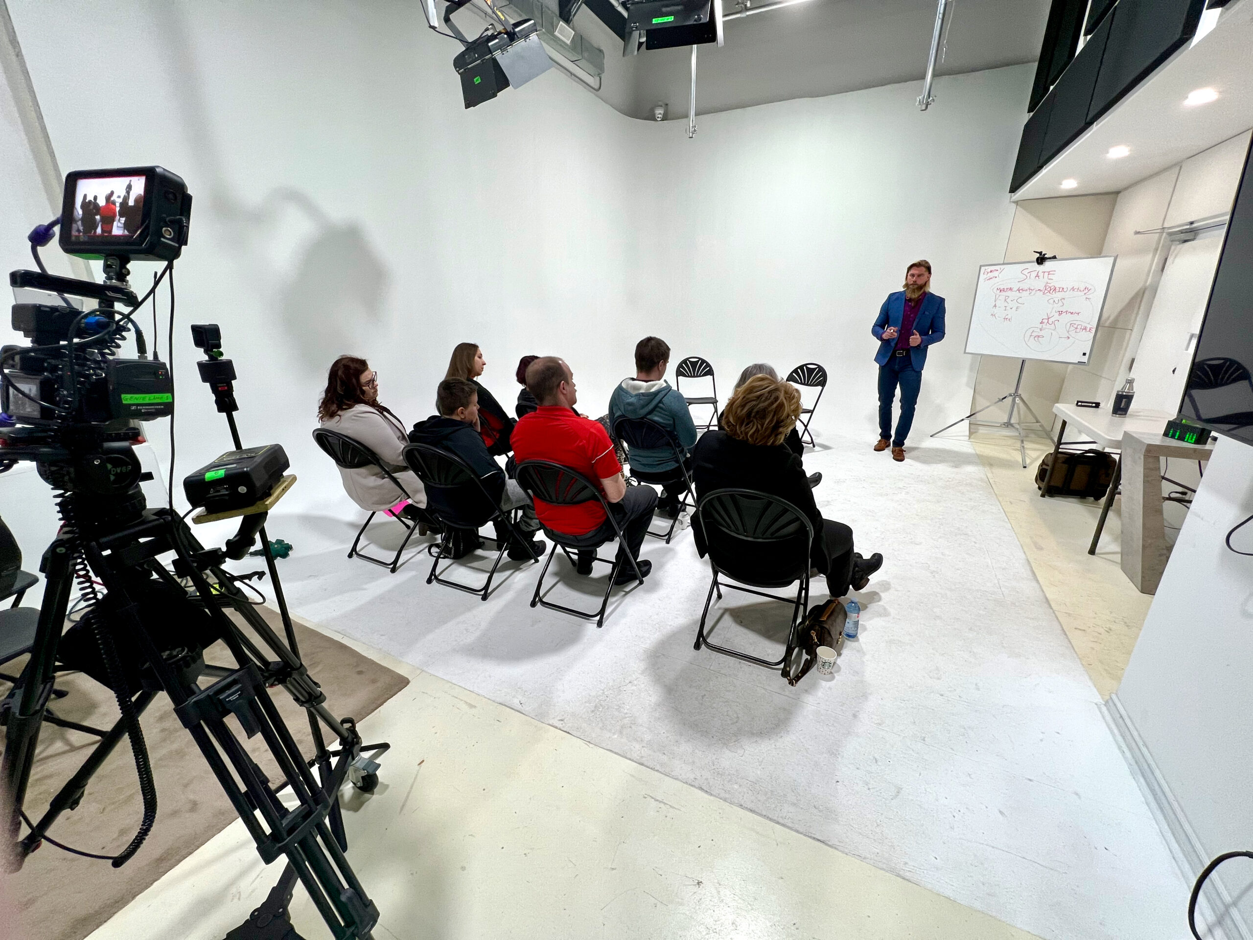 Chris Wyllie NLP lecture video production in studio by Genie Lamp Studios, Markham.