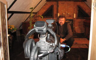 Exorcism priest promotional video recording in Toronto.