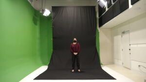 Black backdrop, video production services & studio rental at Genie Lamp Studios Markham.