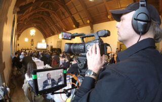 Lobbyist lecture video production recording in Toronto.